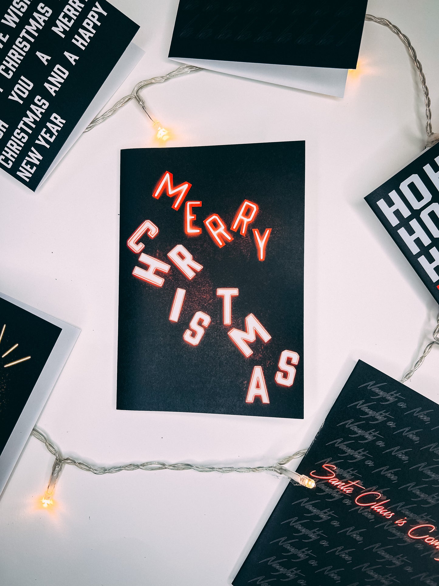 Merry Christmas Neon Christmas Card