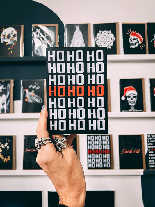 Ho Ho Ho Christmas Card (white back)