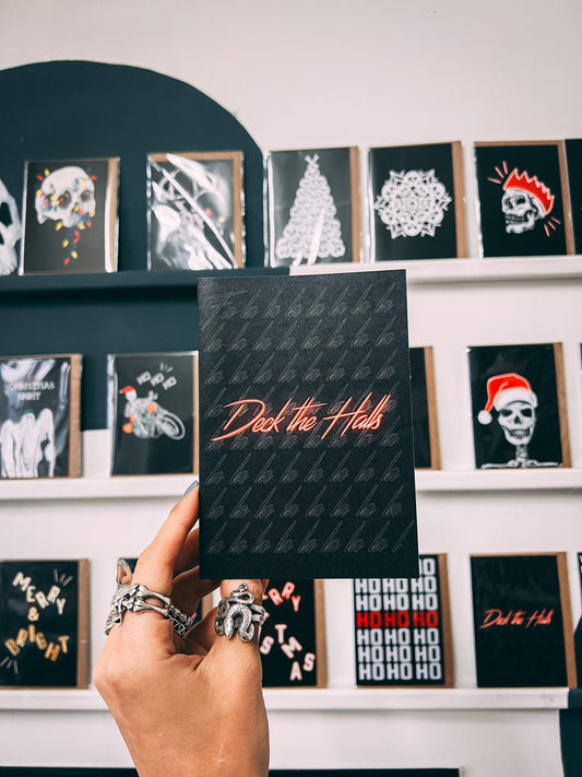 Deck The Halls Christmas Card (white back)