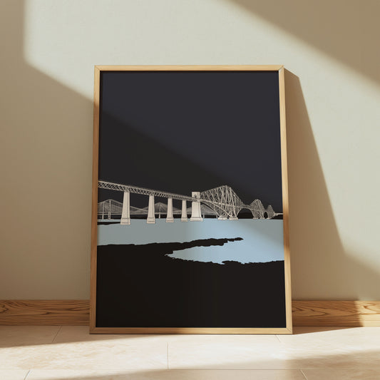 Forth Bridges Art Print Block Colour