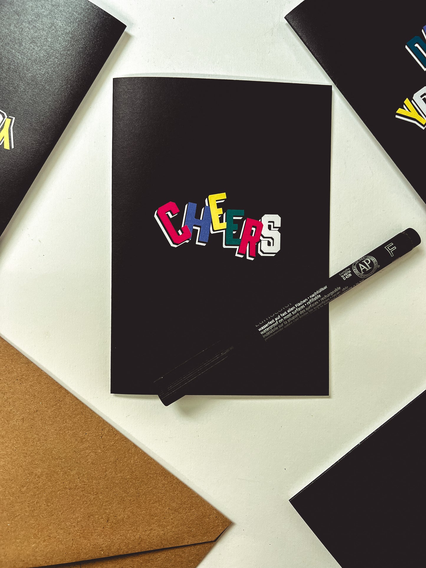 Wayward Cheers Bold Alphabet Thank You Black Card