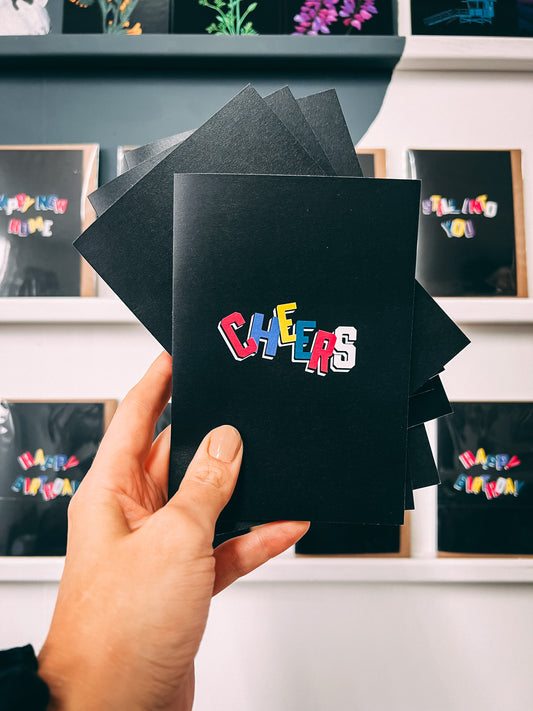 Wayward Cheers Bold Alphabet Thank You Black Card