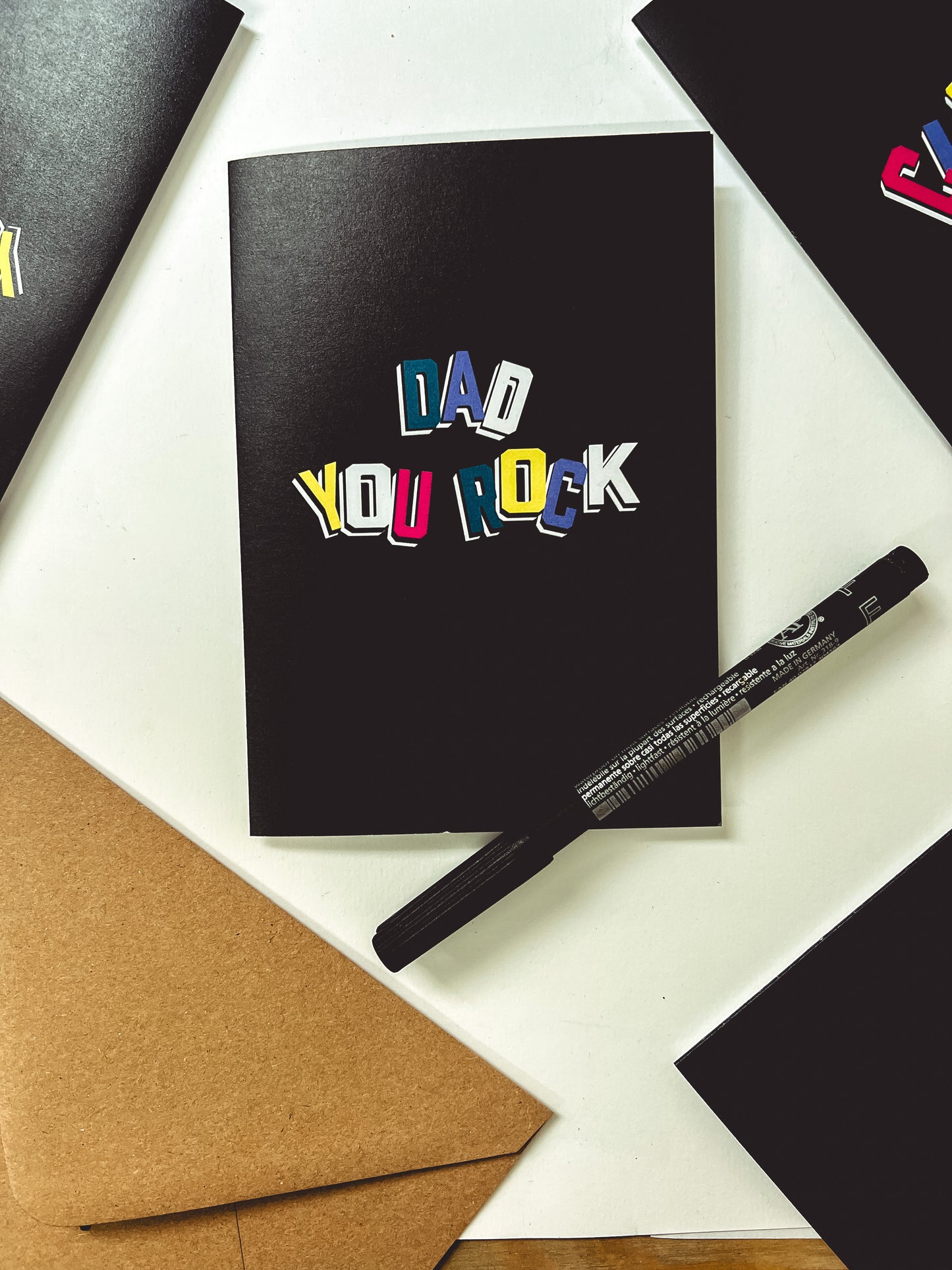 Dad You Rock Bold Alphabet Greetings Card