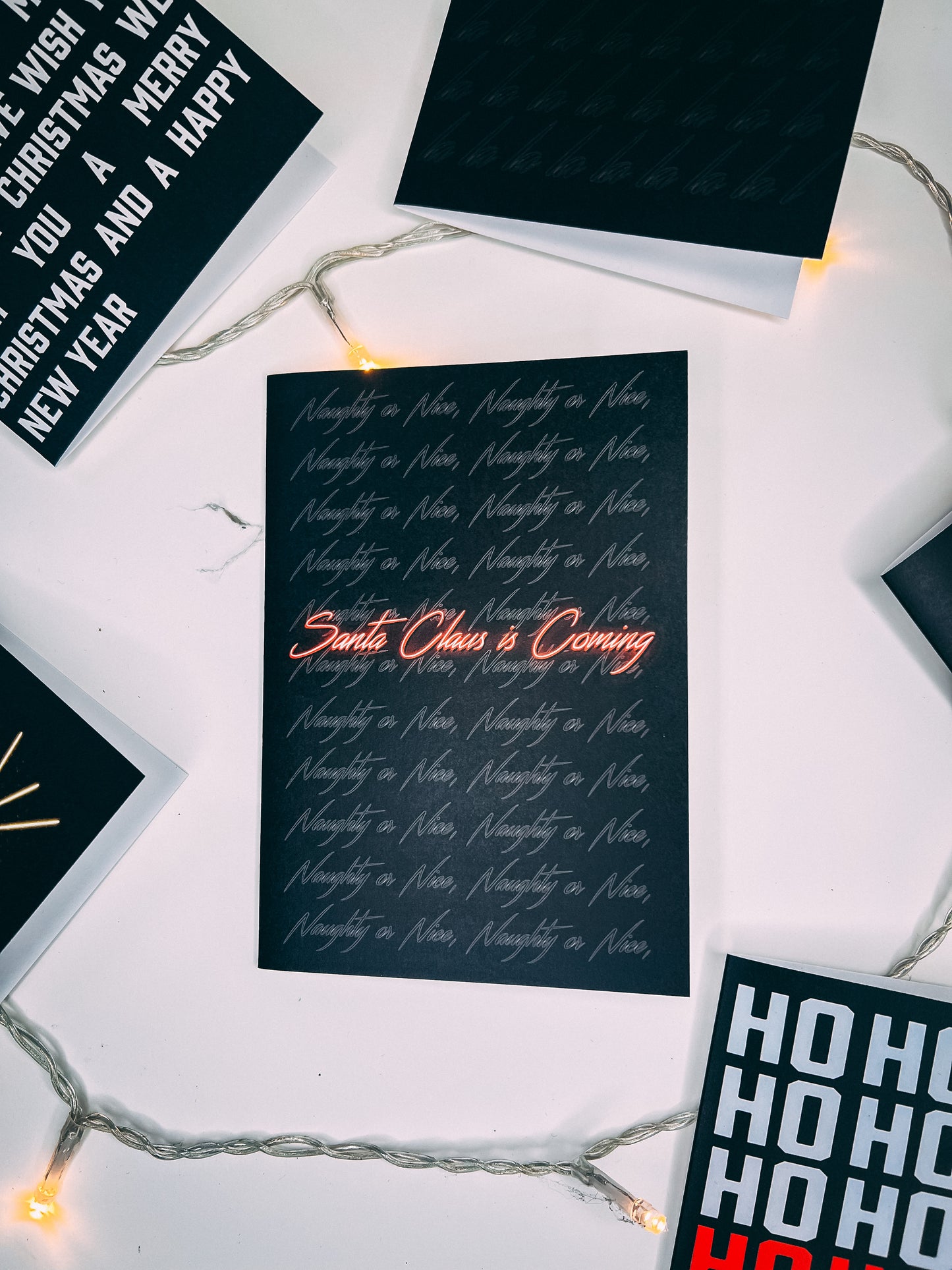 Set of 12 Neon Christmas Cards