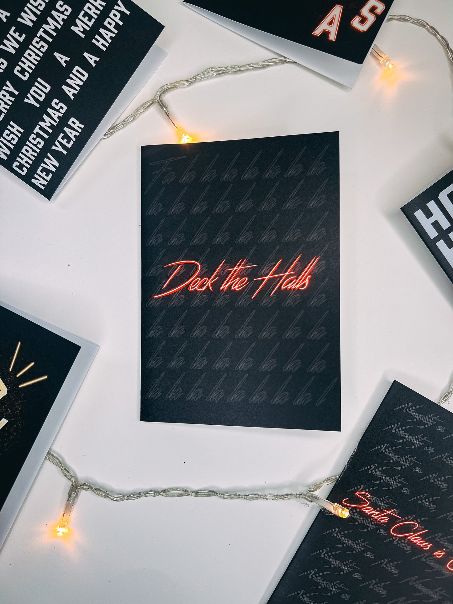 Set of 12 Neon Christmas Cards