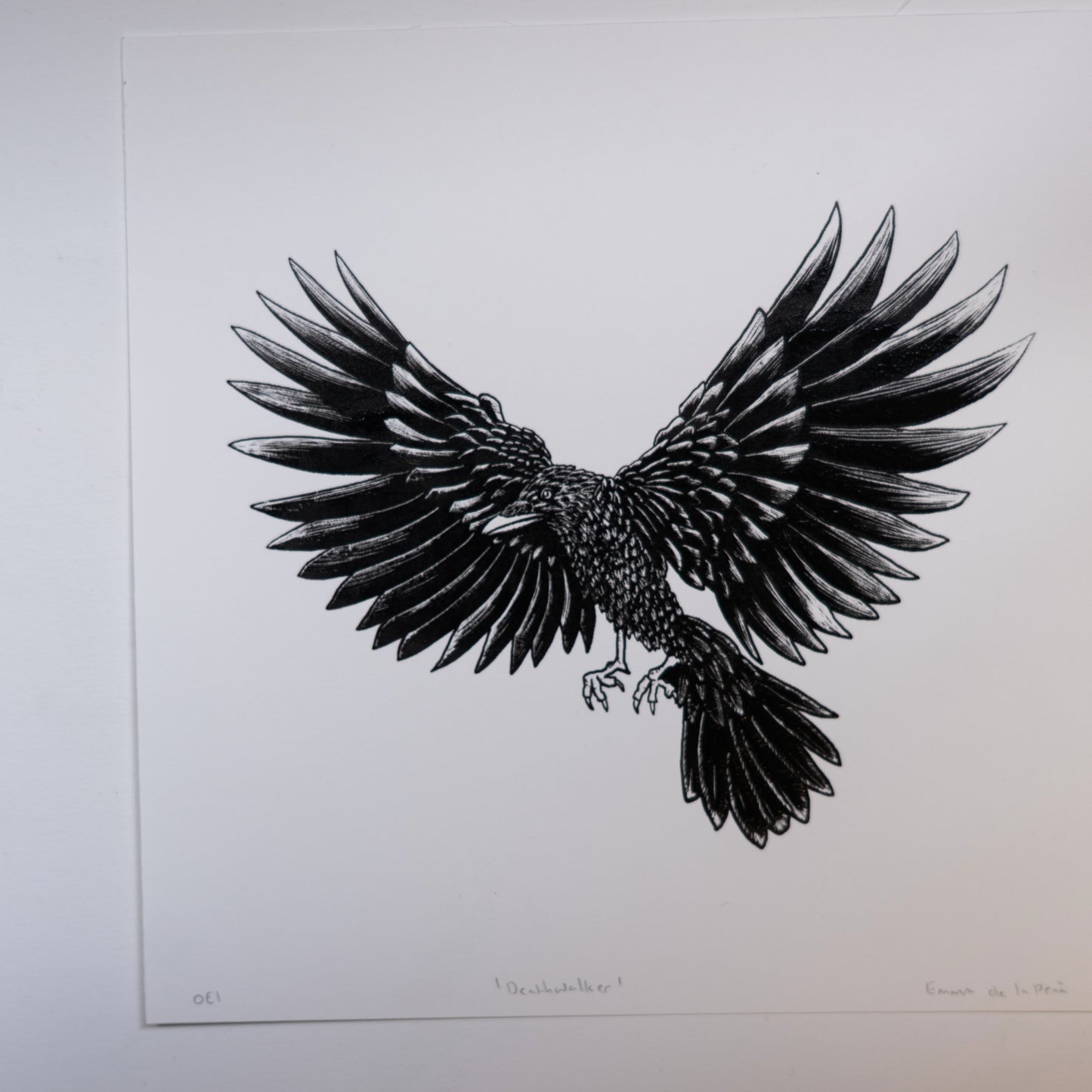 Deathwalker - Crow 20x20cm Screenprint