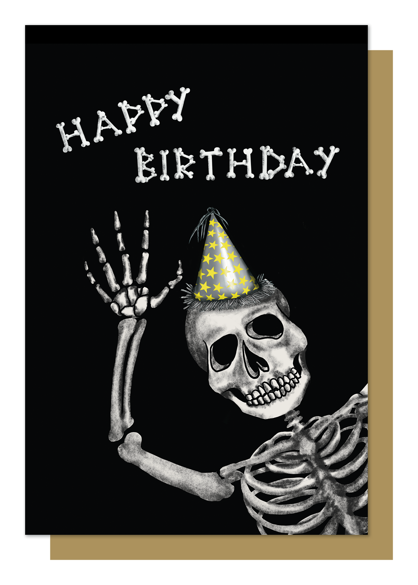 Happy Birthday Skeleton Gothic Greetings Card