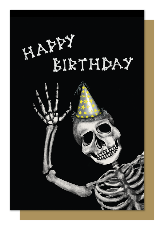 Happy Birthday Skeleton Gothic Greetings Card