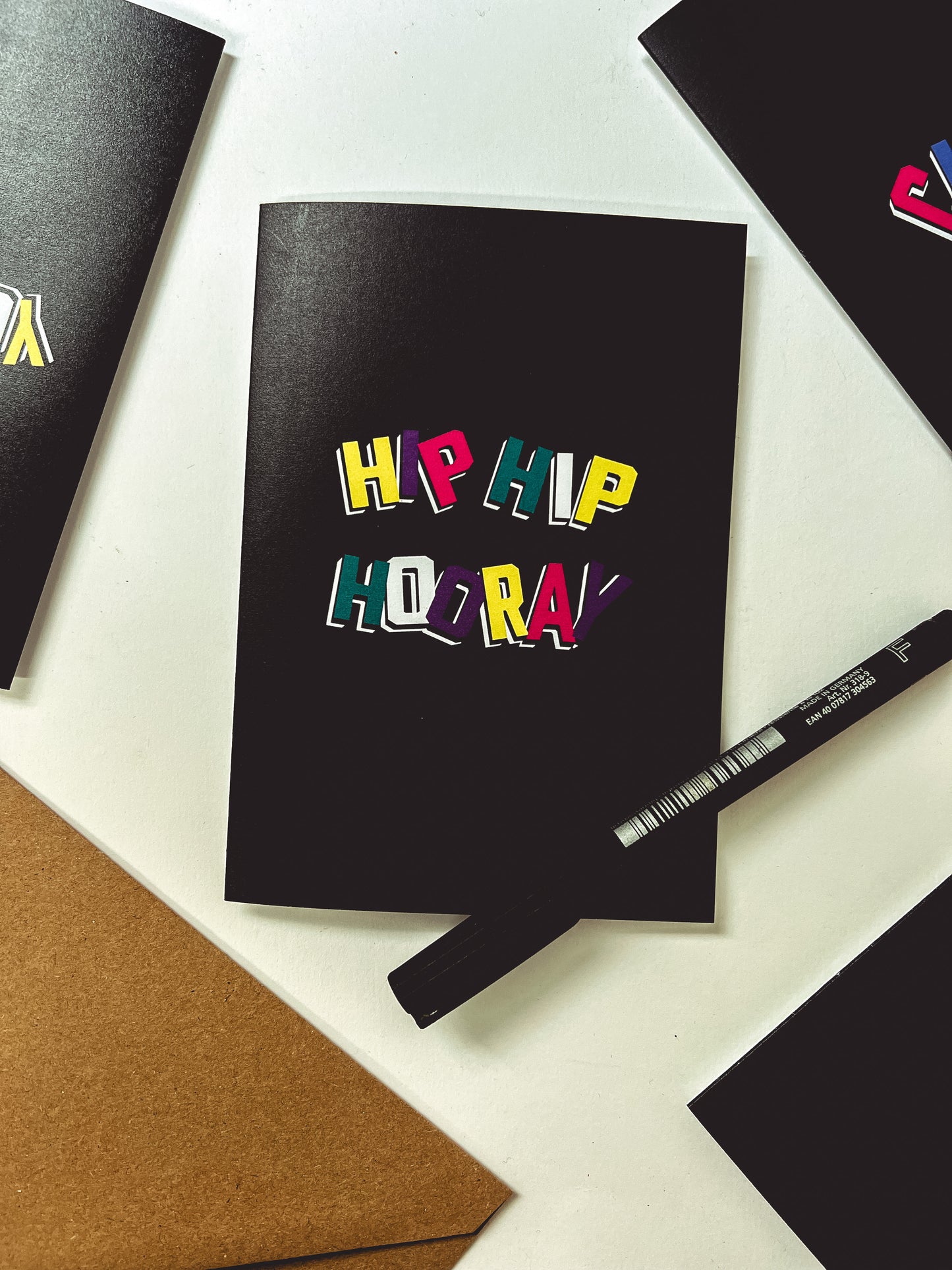 Hip Hip Hooray Bold Alphabet Greetings Card