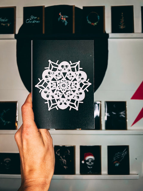 Set of 12 - Skull Gothic Christmas Cards