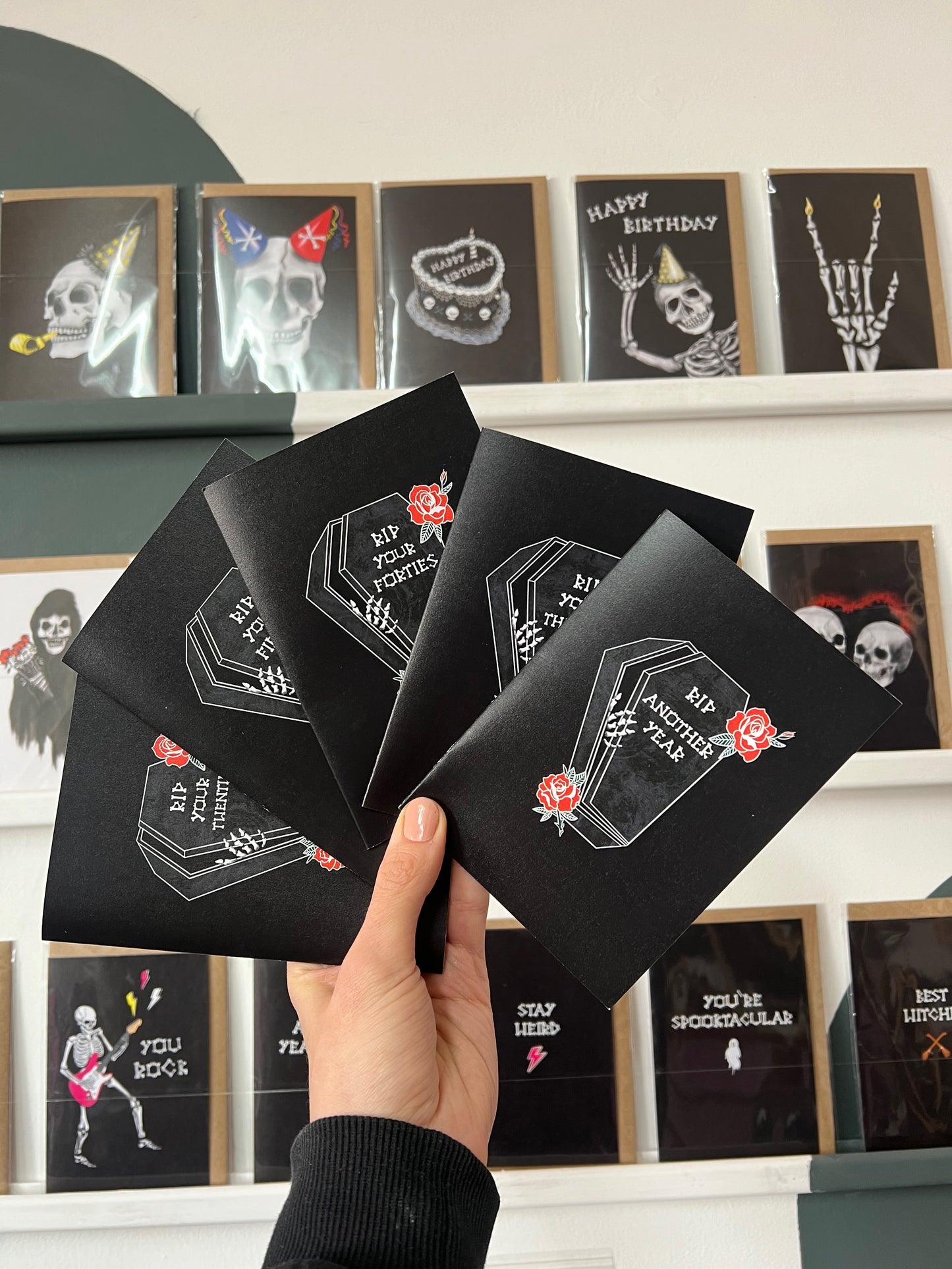 RIP Your Thirties Coffin Gothic 40th Birthday Card