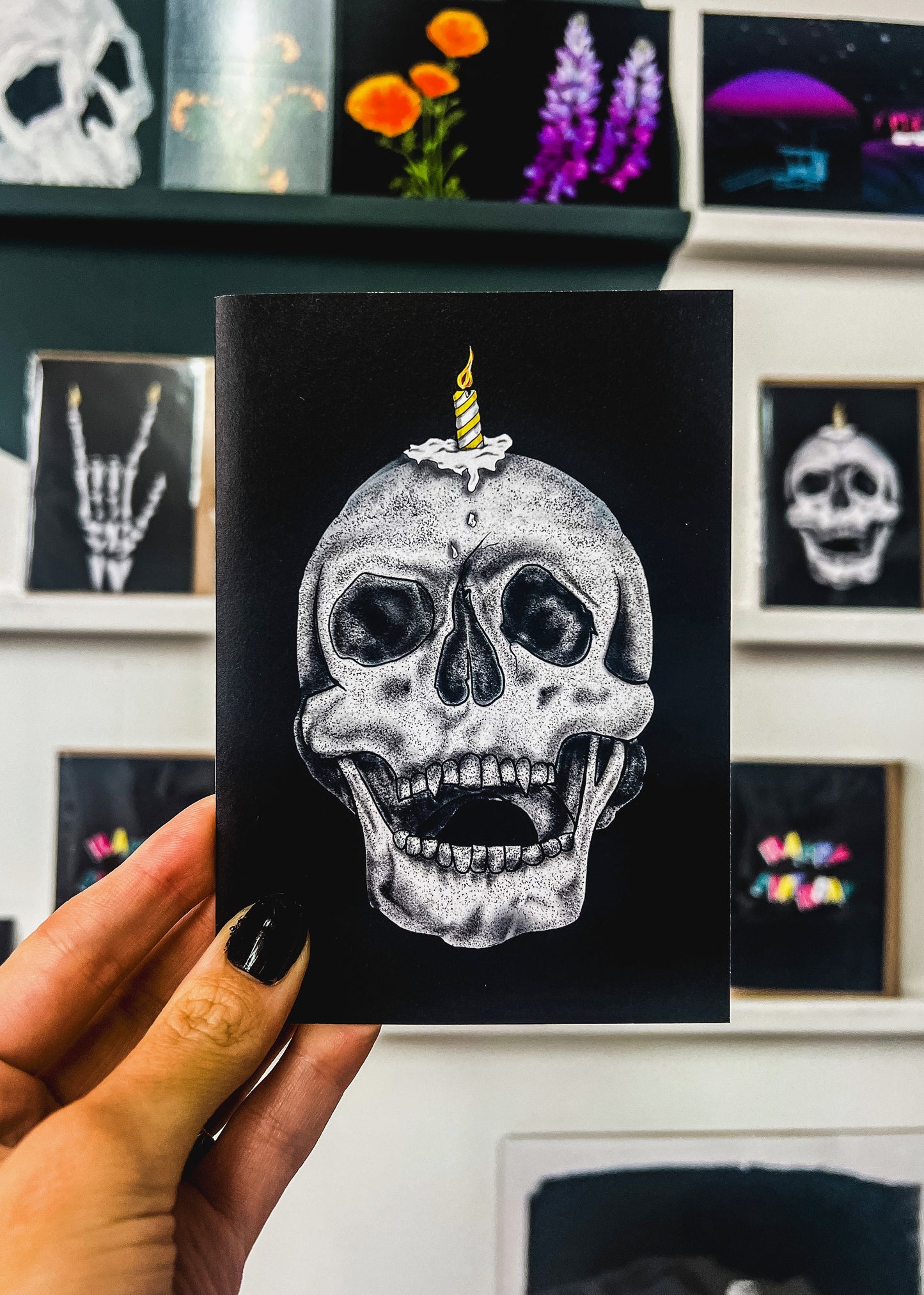 Candle Skull Gothic Birthday Card