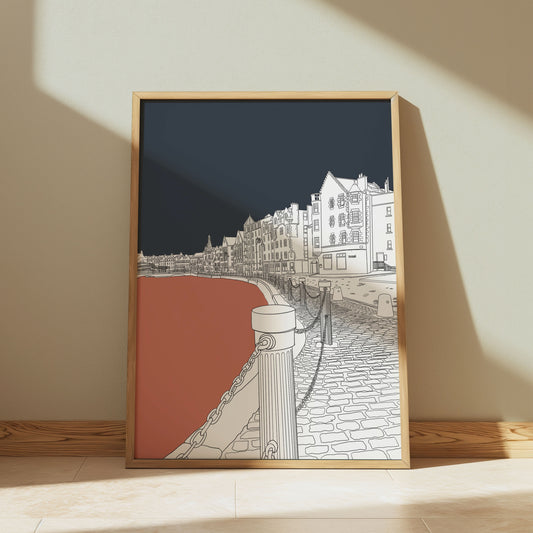 Leith Shore Edinburgh Colour Block Art Print