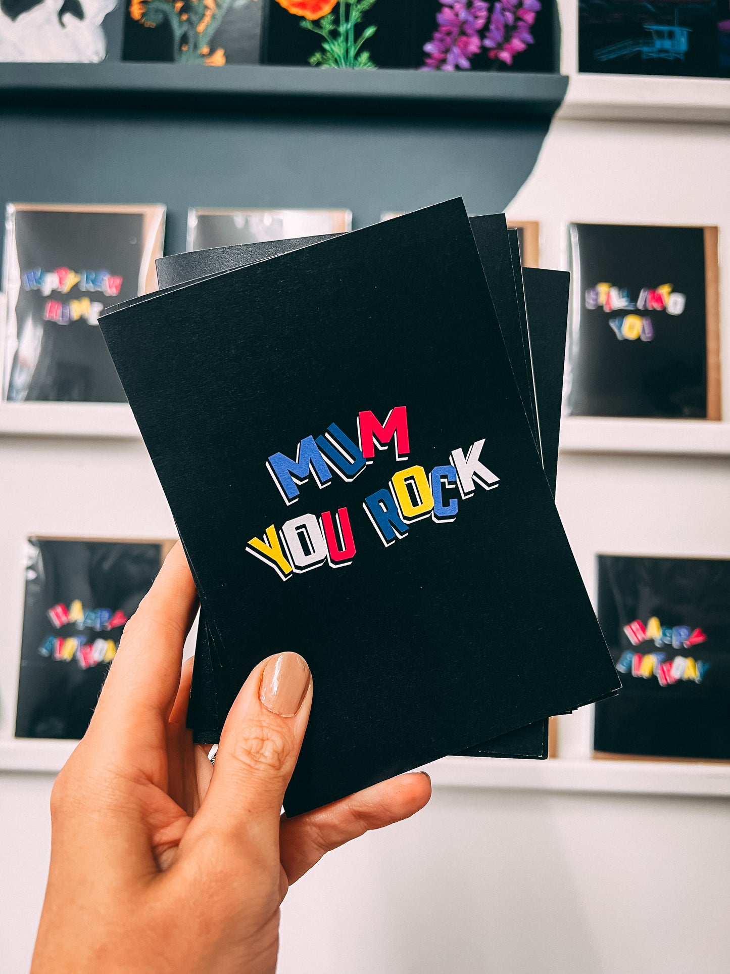 Mum You Rock Bold Alphabet Greetings Card