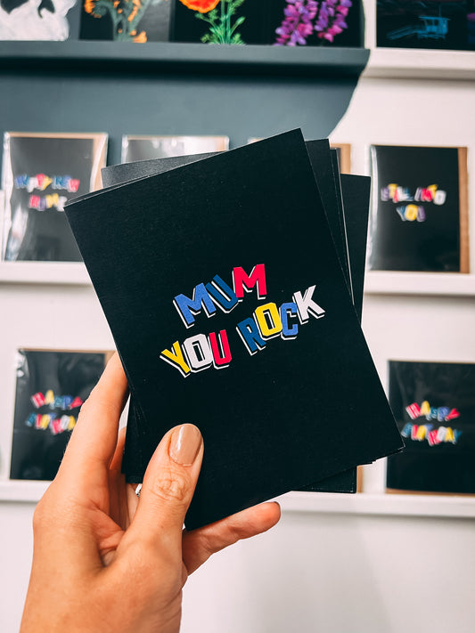 Mum You Rock Bold Alphabet Greetings Card