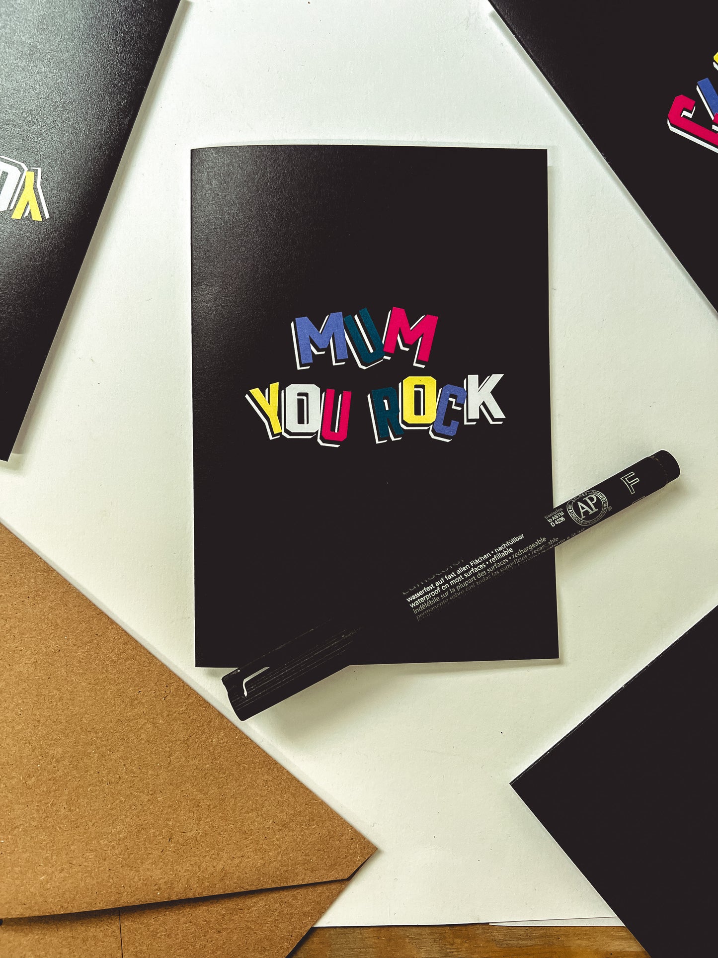 Mum You Rock Bold Alphabet Greetings Card