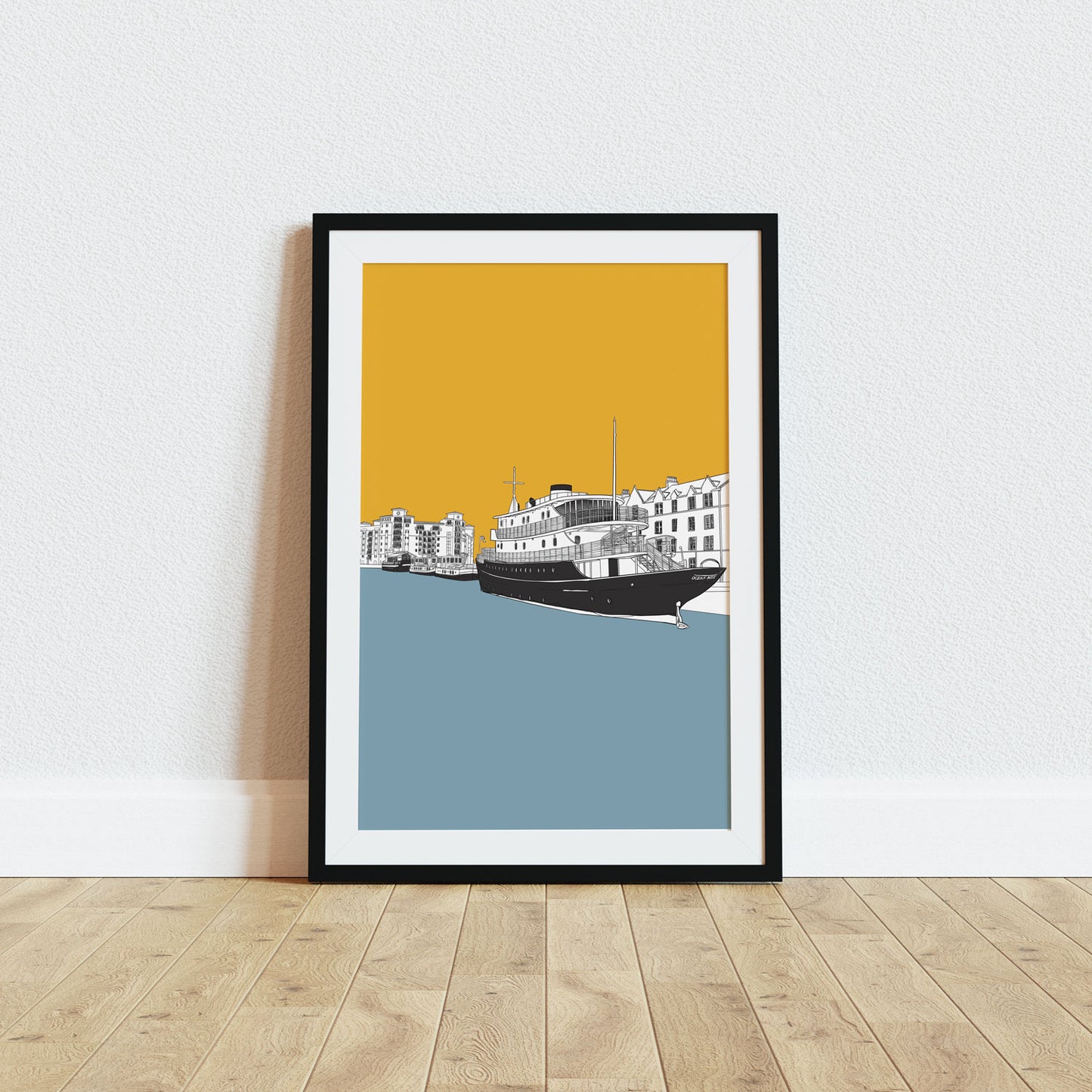 Ocean Mist, Leith Shore Edinburgh Art Print Yellow