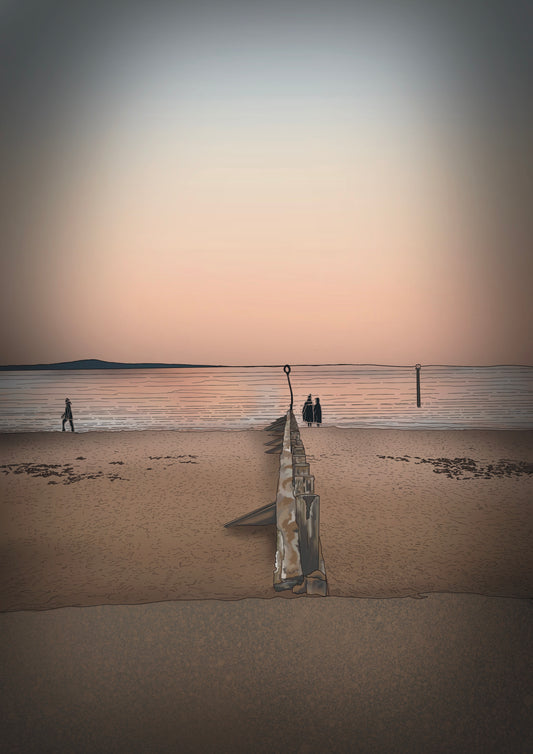 Portobello Beach Sunset Edinburgh Art Print
