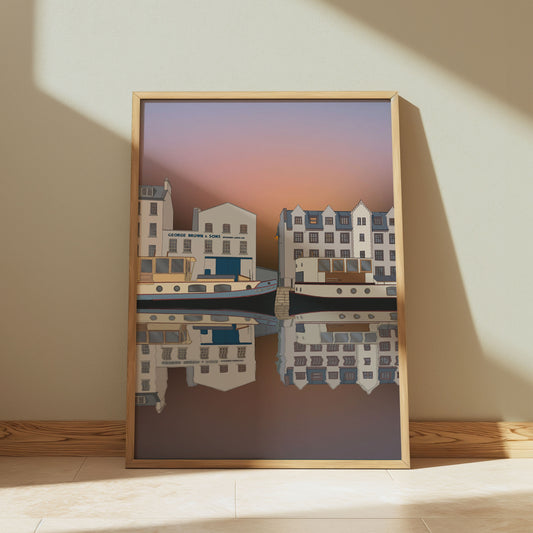Timberbush Leith Shore Sunset  Edinburgh Art Print