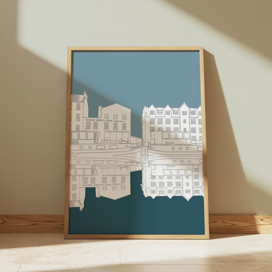 Timberbush Leith Shore Edinburgh Art Print Block Colour