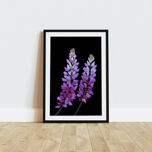 California Wildflower Sky Lupines Art Print