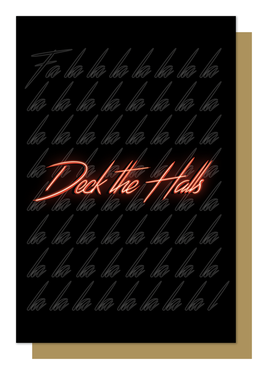 Deck The Halls Christmas Card (white back)