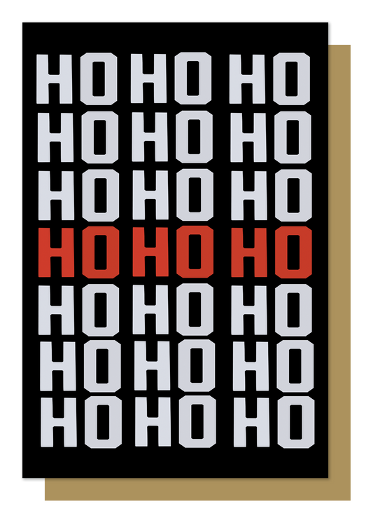 Ho Ho Ho Christmas Card (white back)