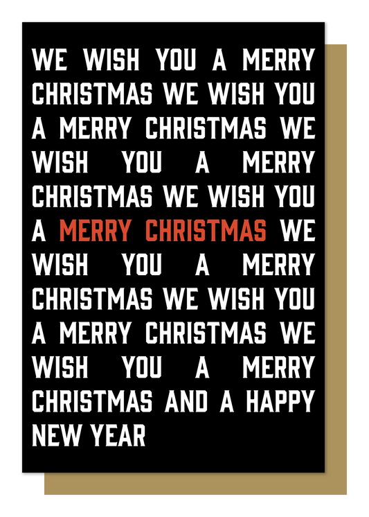 We Wish You A Merry Christmas Card (white back)