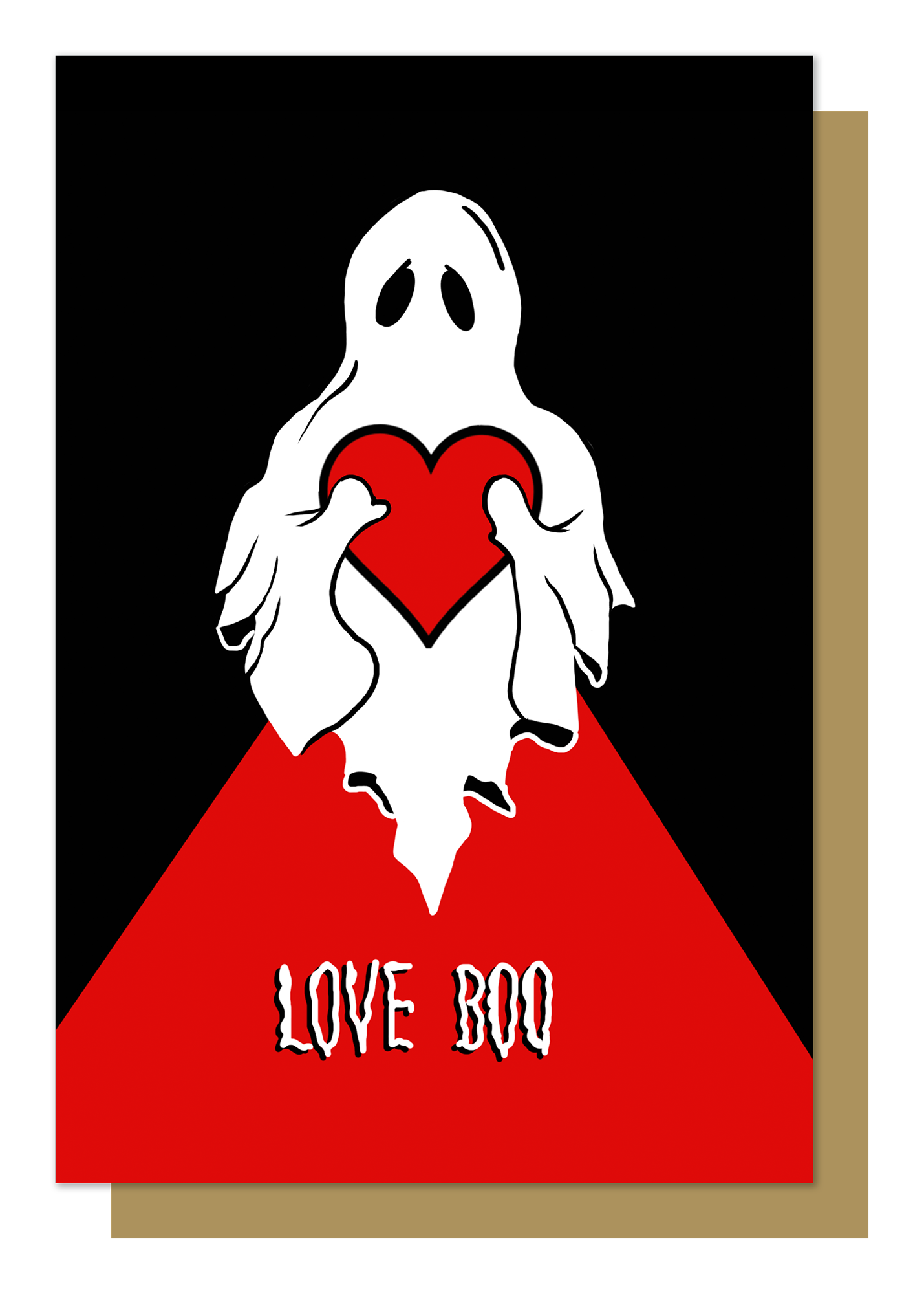 Love Boo Ghost Gothic Greetings Card
