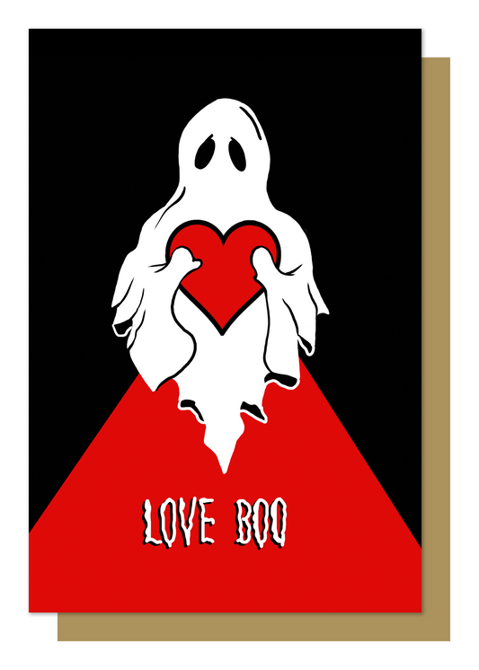 Love Boo Ghost Gothic Greetings Card