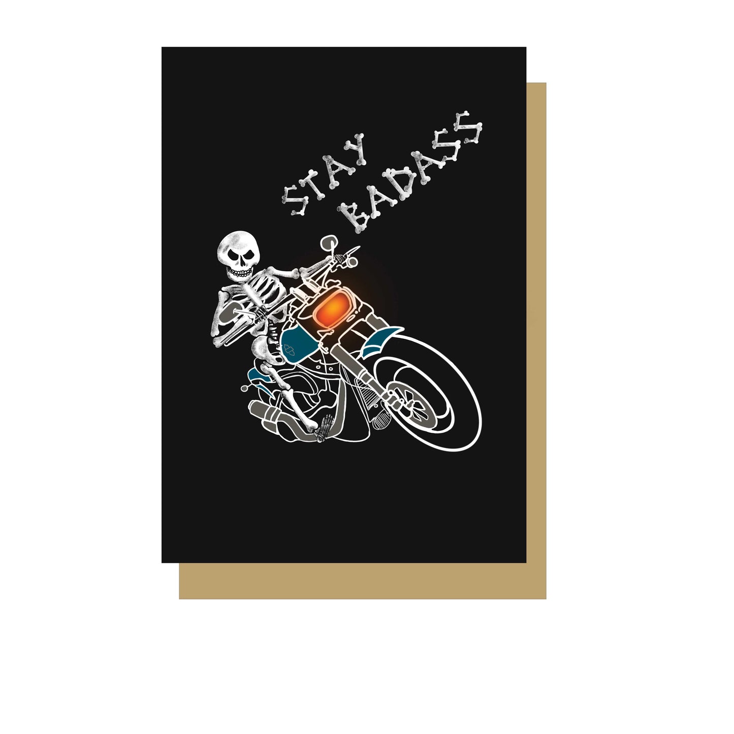 Stay Badass Biker Gothic Greetings Card