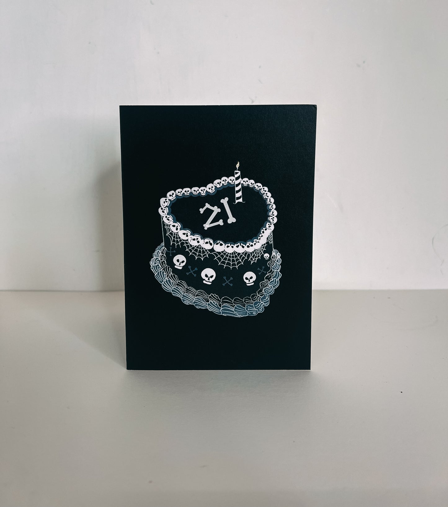 21st Gothic Birthday Cake Greetings Card