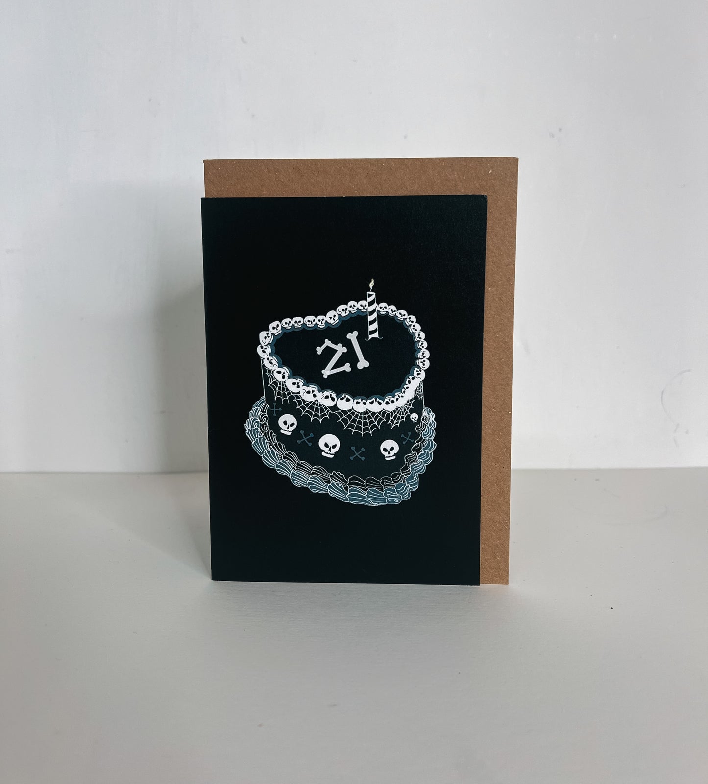 21st Gothic Birthday Cake Greetings Card