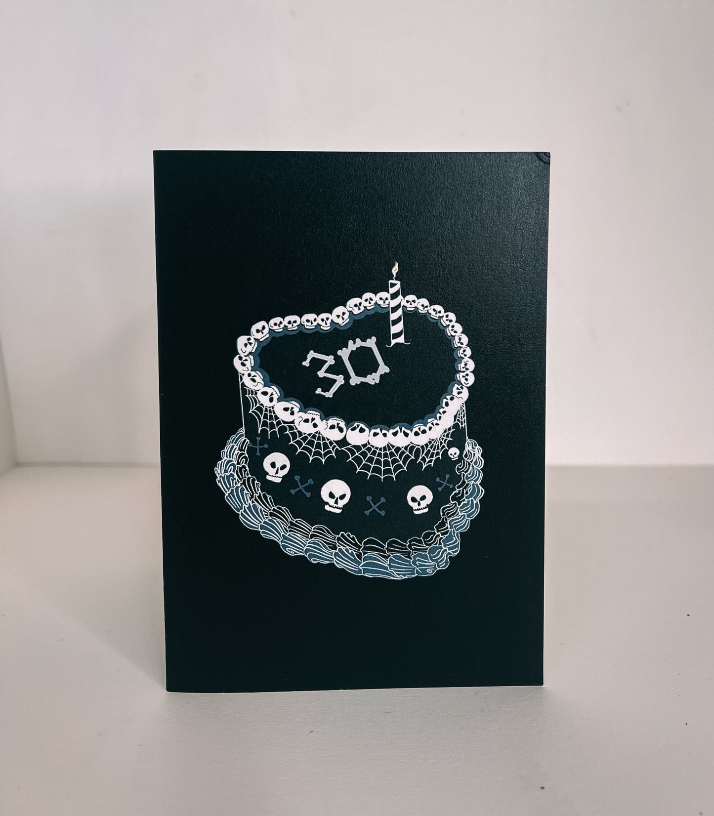 30th Gothic Birthday Cake Greetings Card