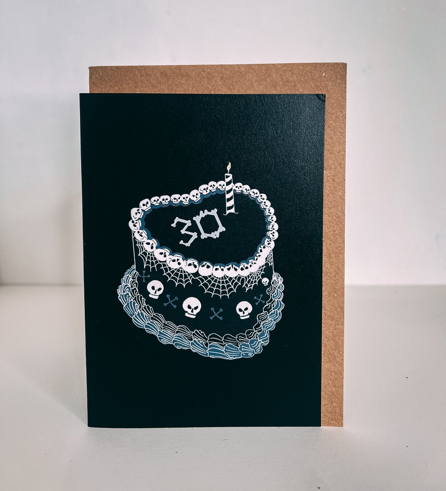 30th Gothic Birthday Cake Greetings Card