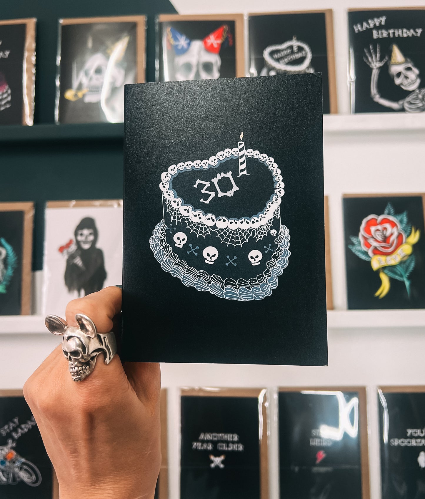 30th Gothic Birthday Cake Greetings Card