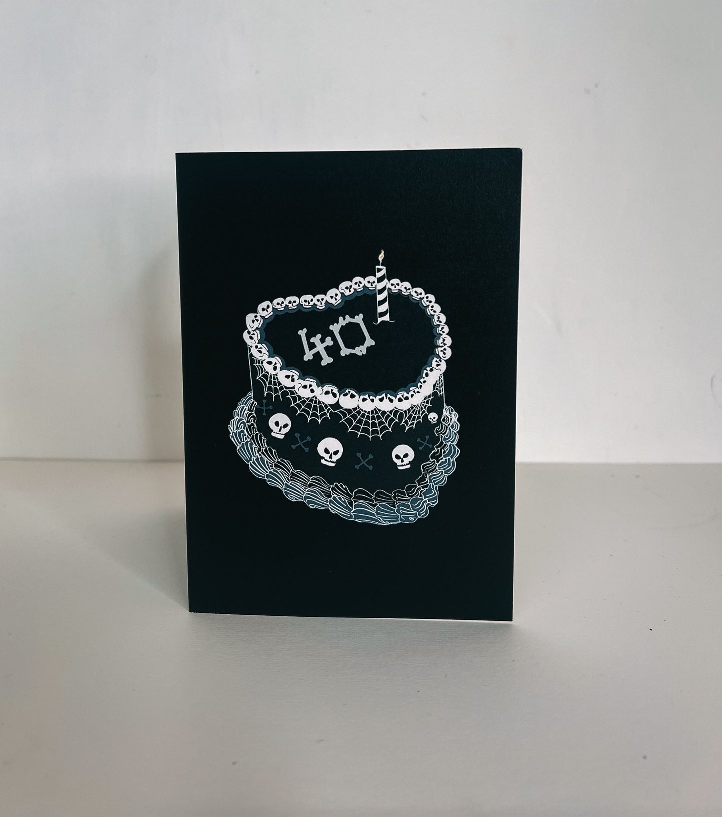 40th Gothic Birthday Cake Greetings Card