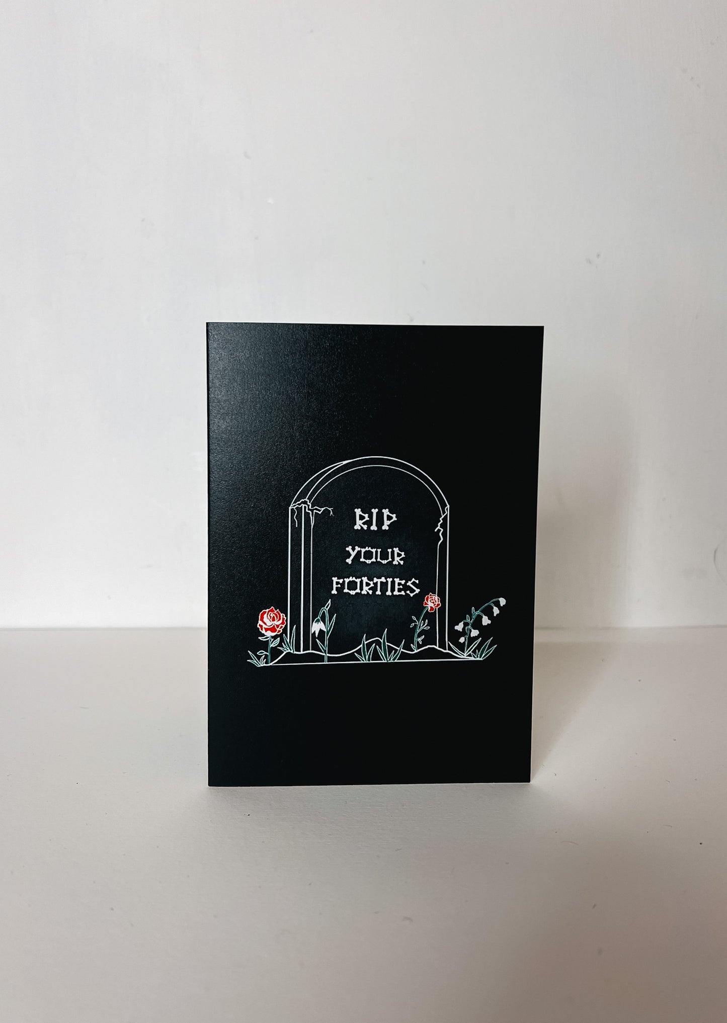 RIP Your Forties Gravestone Gothic 50th Birthday Card