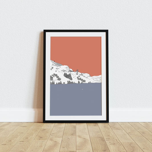 St Margaret's Loch Arthurs Seat Art Print Block Colour