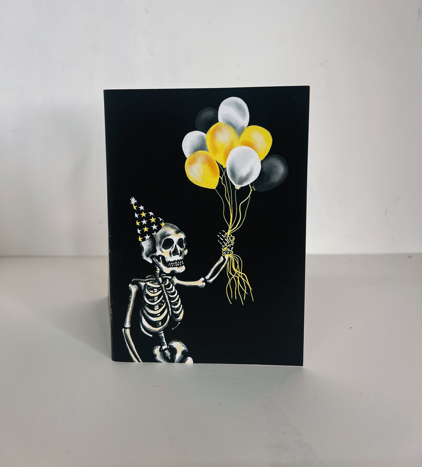 Balloon Skeleton Gothic Birthday Card