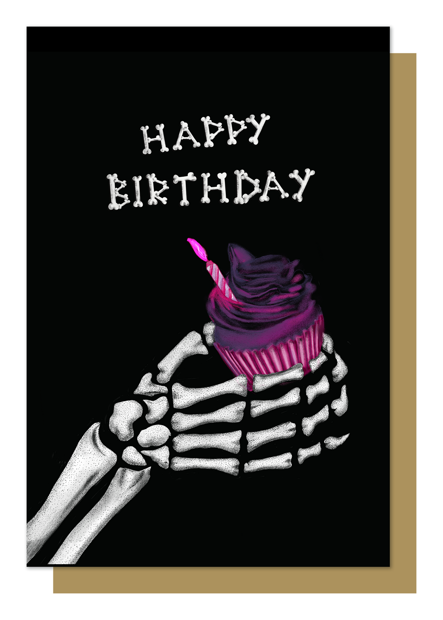 Happy Birthday Cupcake Gothic Greetings Card