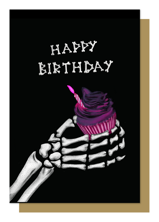 Happy Birthday Cupcake Gothic Greetings Card