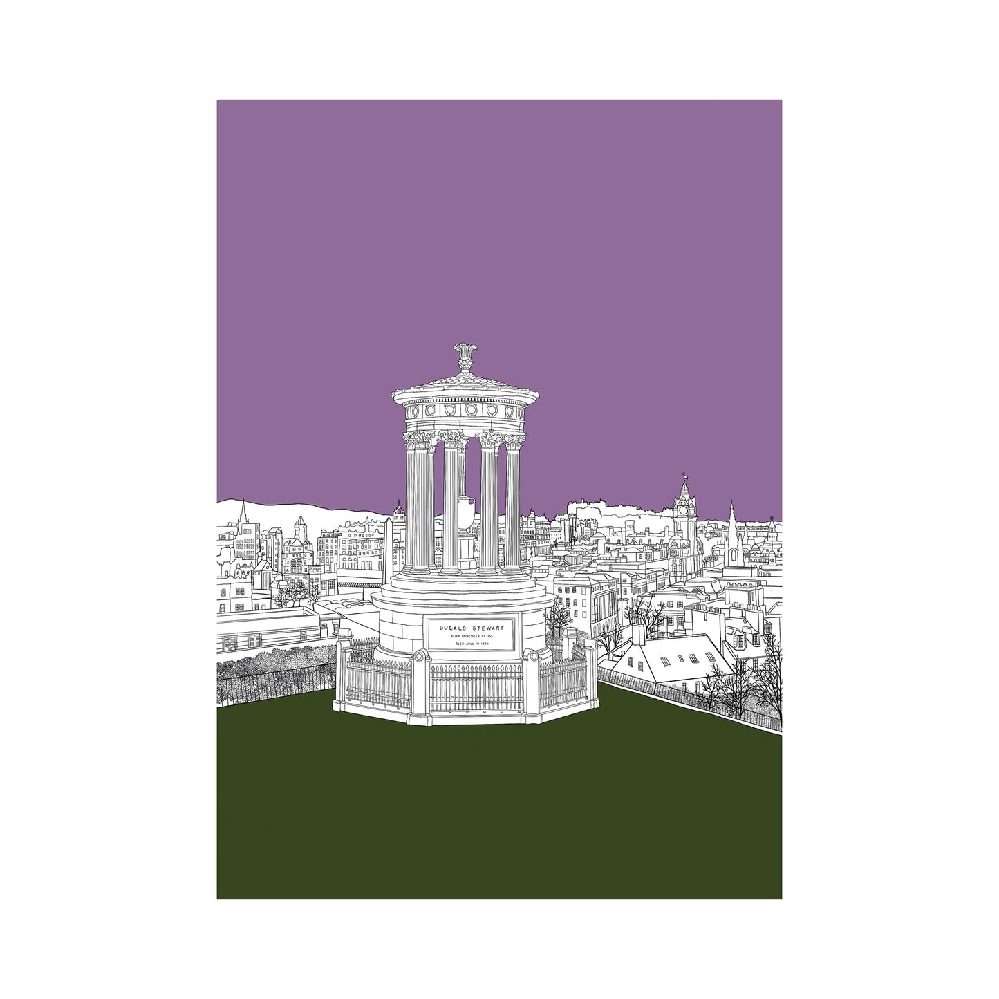 Calton Hill Colour Block Edinburgh Art Print