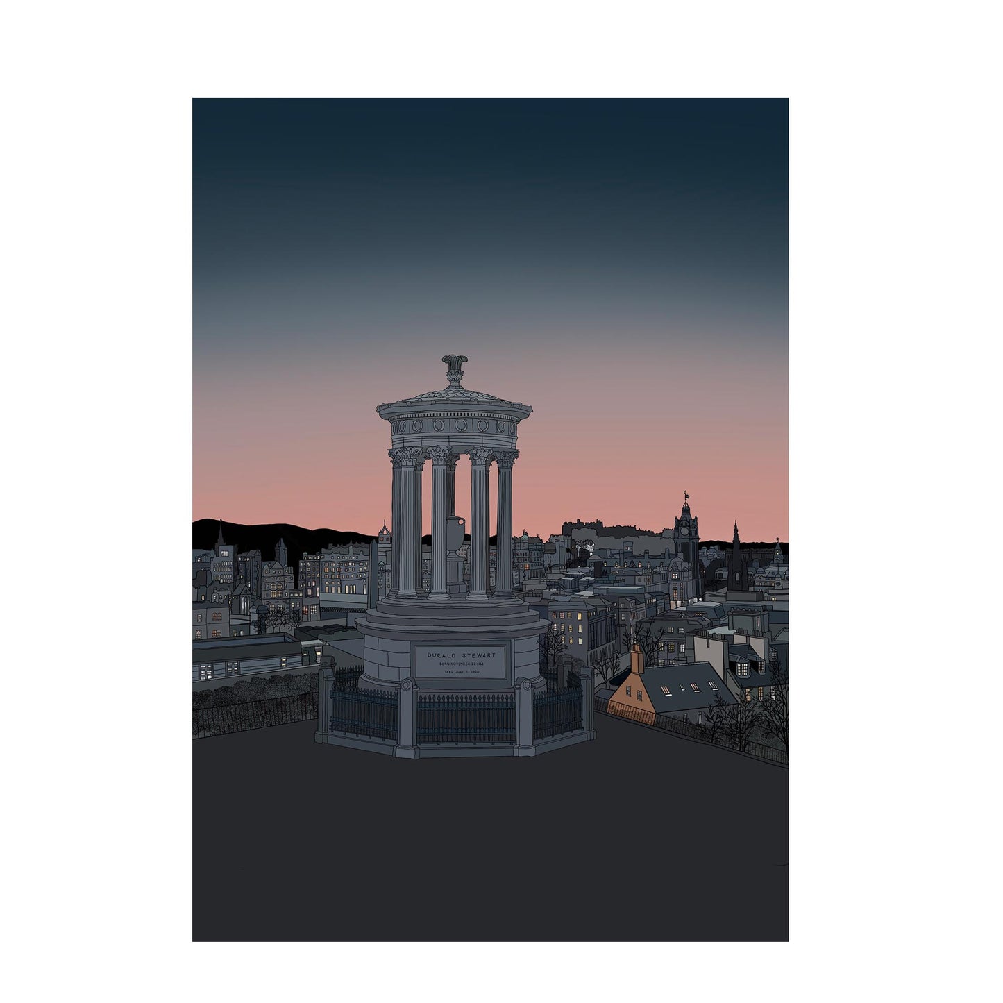 Calton Hill Sunset Edinburgh Art Print