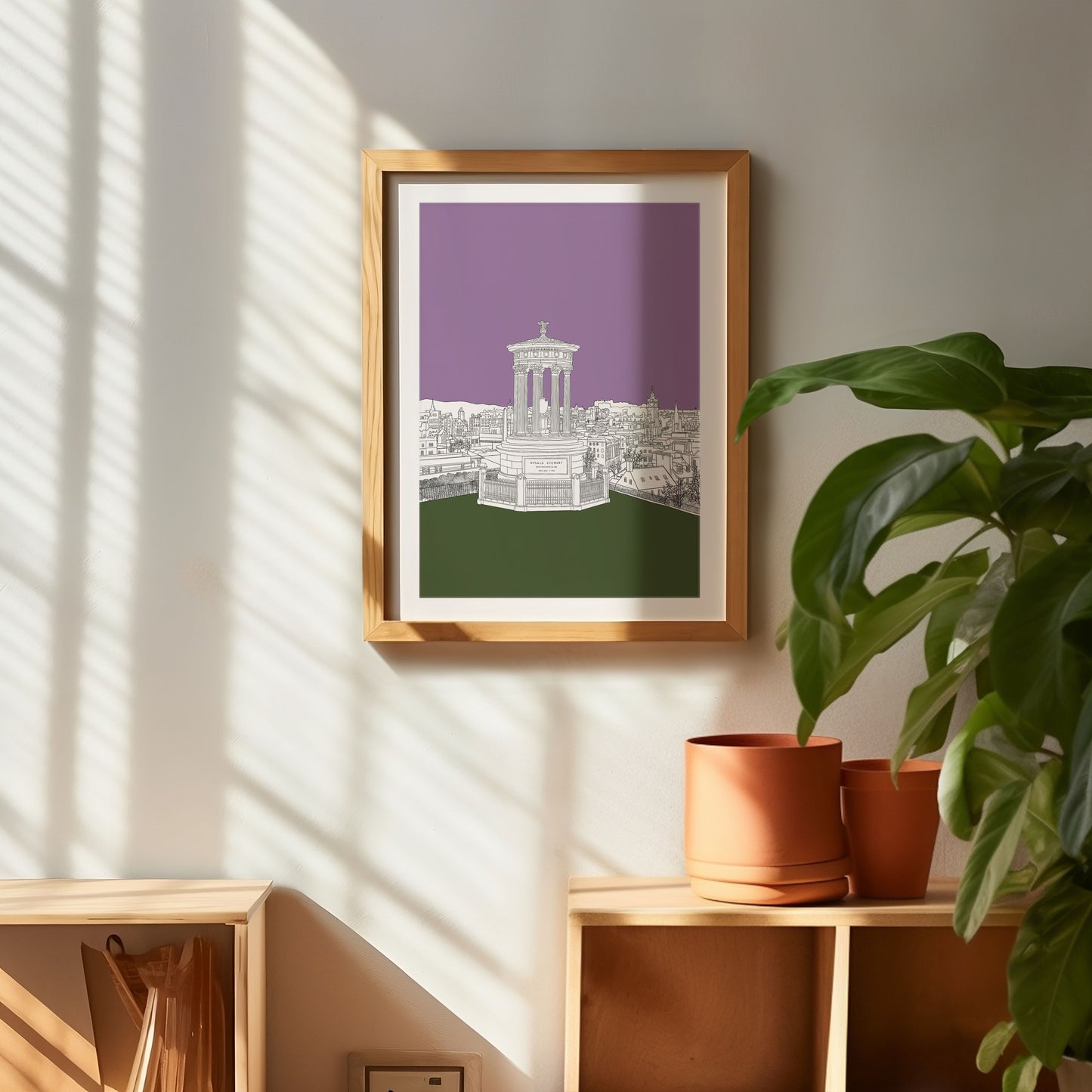 Calton Hill Colour Block Edinburgh Art Print