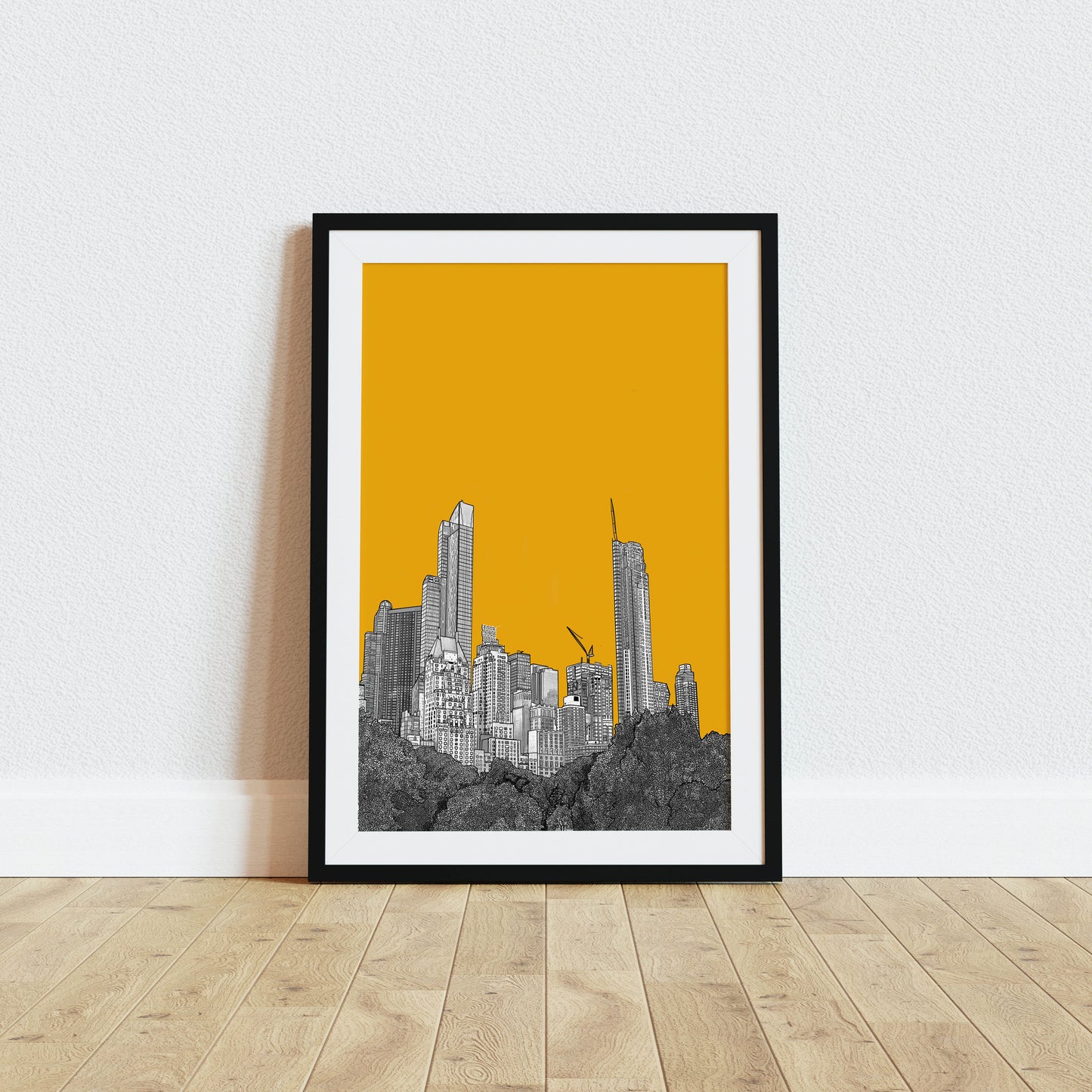 Central Park New York Yellow Art Print