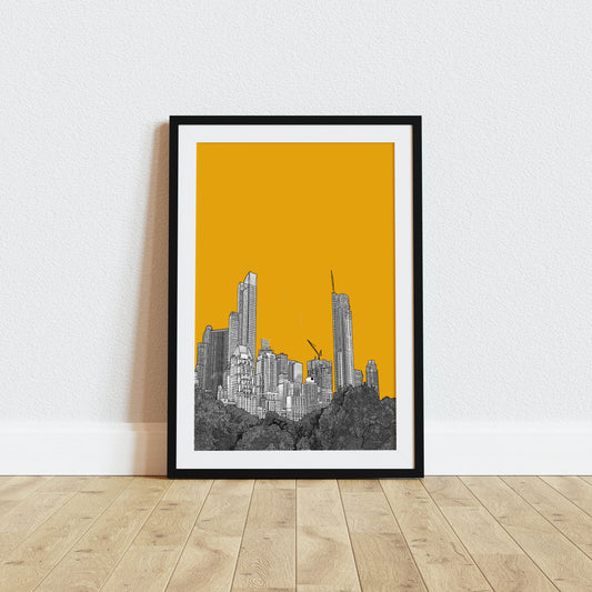 Central Park New York Yellow Art Print