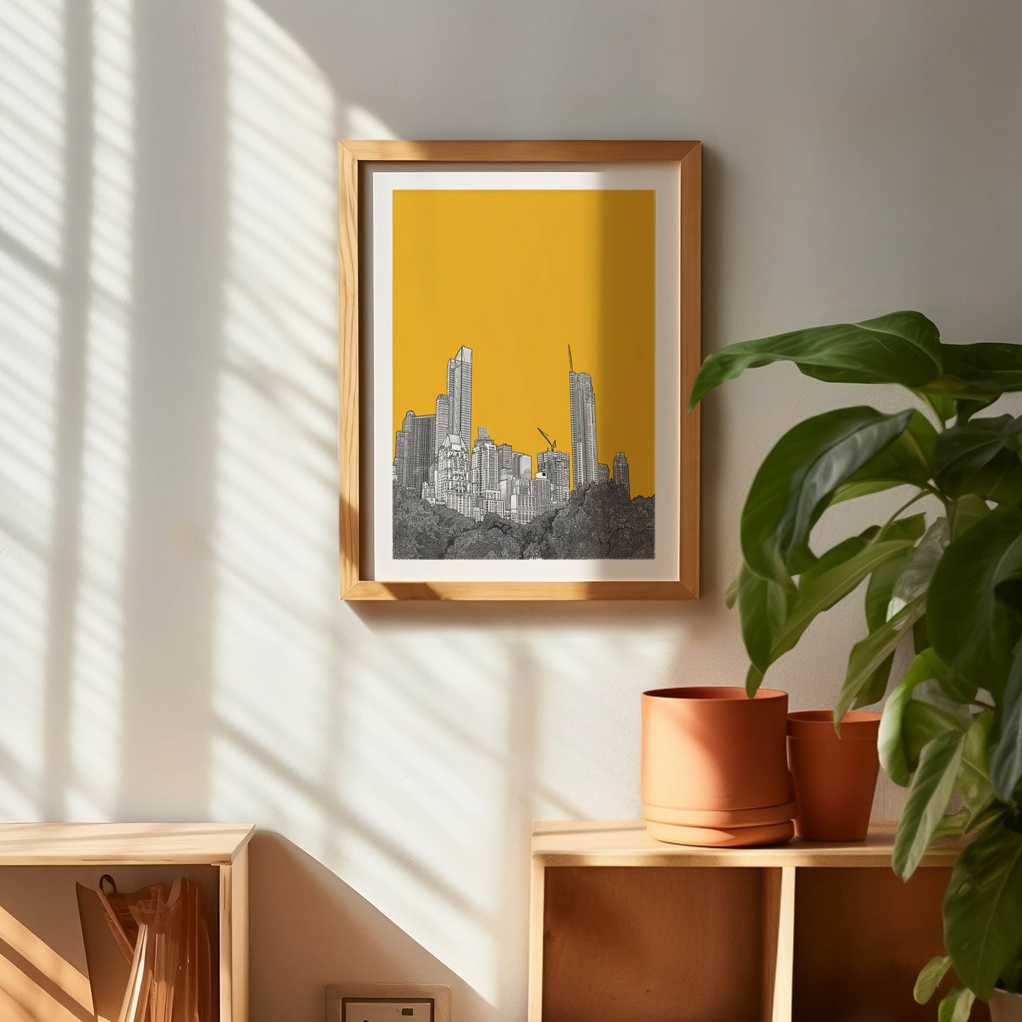 Central Park New York Yellow Art Print