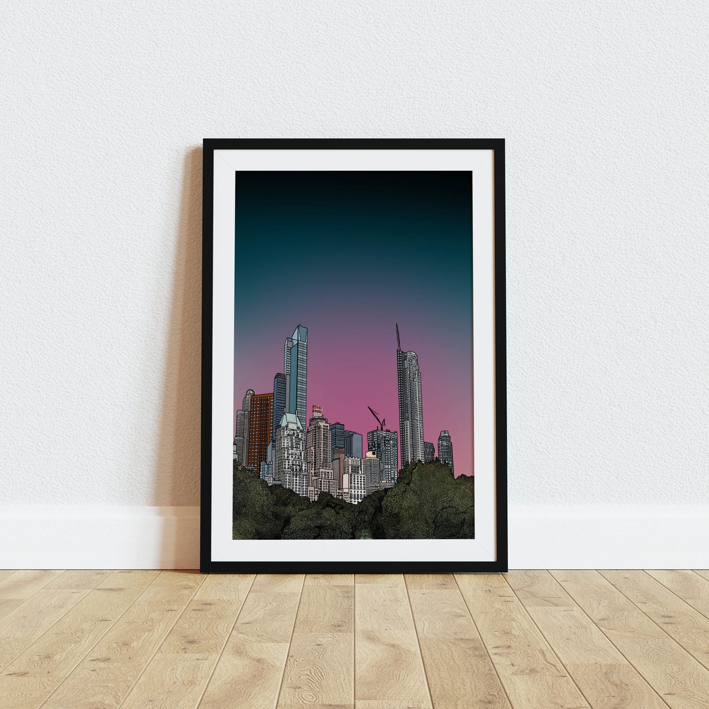 Central Park New York Sunset Art Print