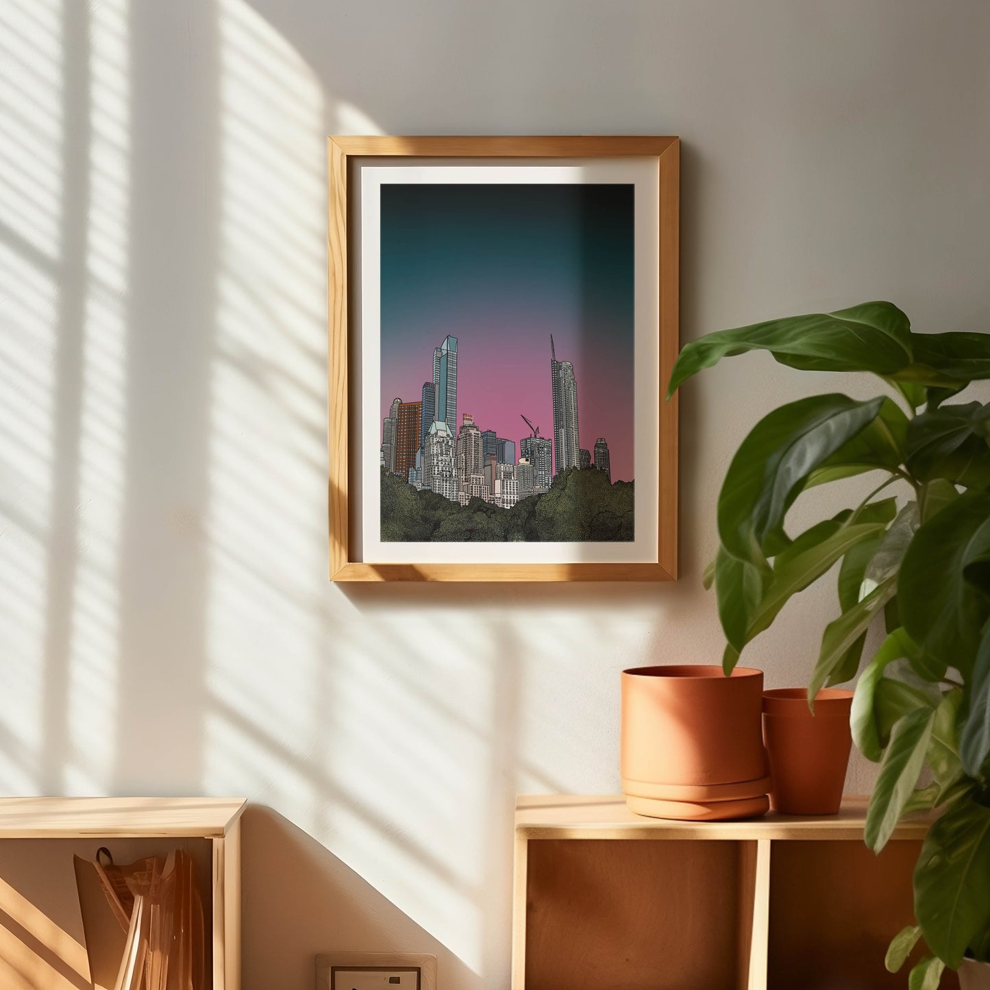 Central Park New York Sunset Art Print